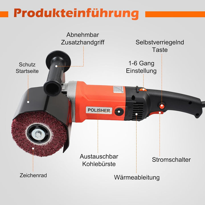 Easyhomie Satiniermaschine mit 80 Körnung Schleifwalze Bürste, Multifunktionaler Bürstenschleifer mi