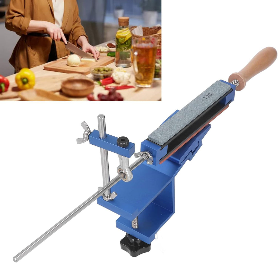 Professionelles Messerschärfer Kit mit festem 15° Winkel, 6 Premium Wetzsteine aus Aluminium-Legieru