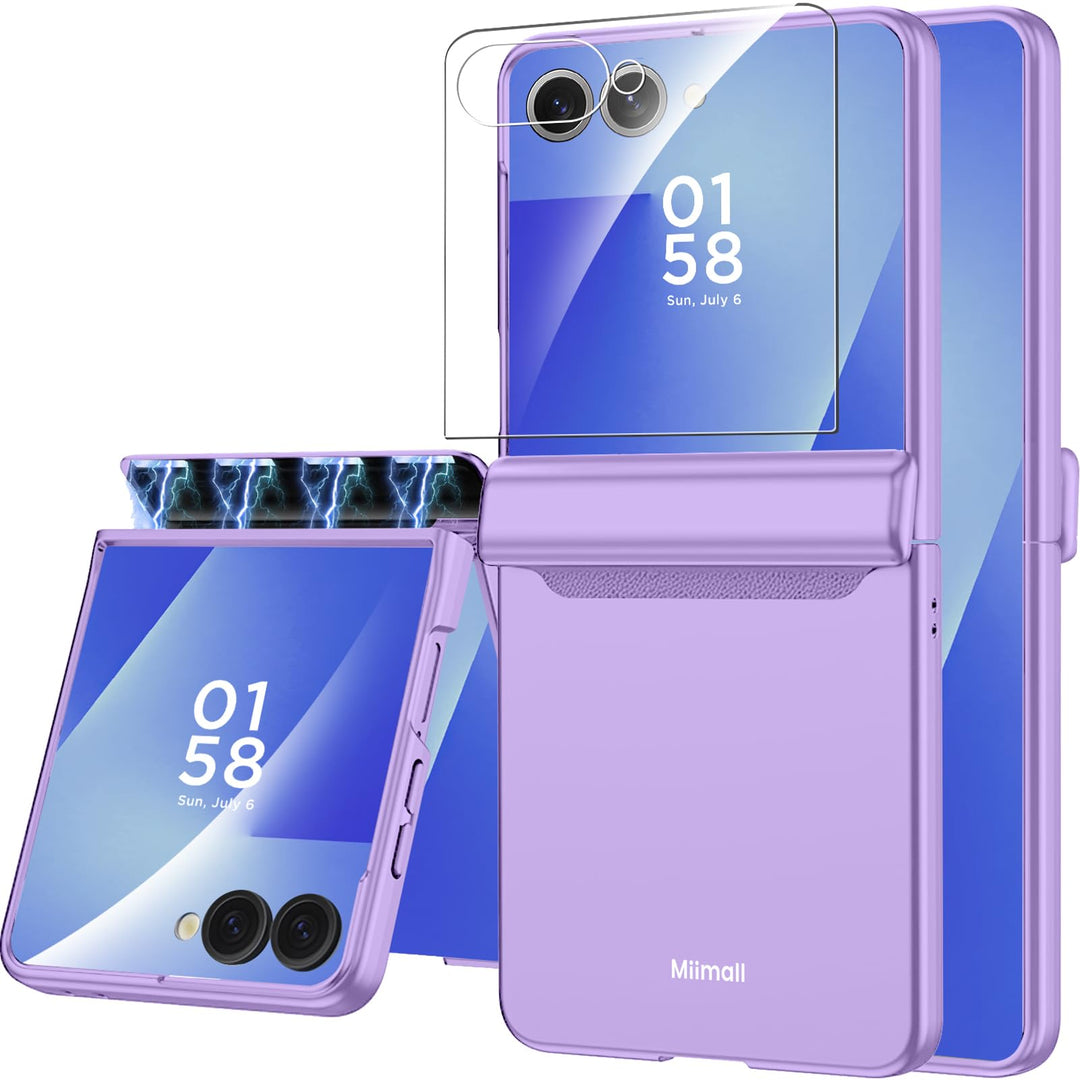 Miimall Kompatibel mit Samsung Galaxy Z Flip 7 Hülle mit Scharnierschutz Magnetischer [Externer Bild