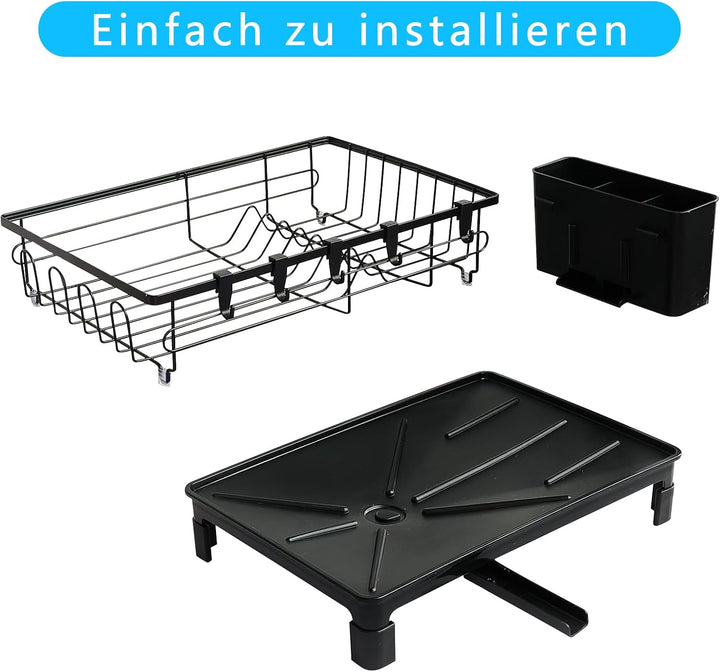 Abtropfgestell Geschirr, Geschirrabtropfgestell mit schwenkbarem Abtropfschale, Geschirr Abtropfstän