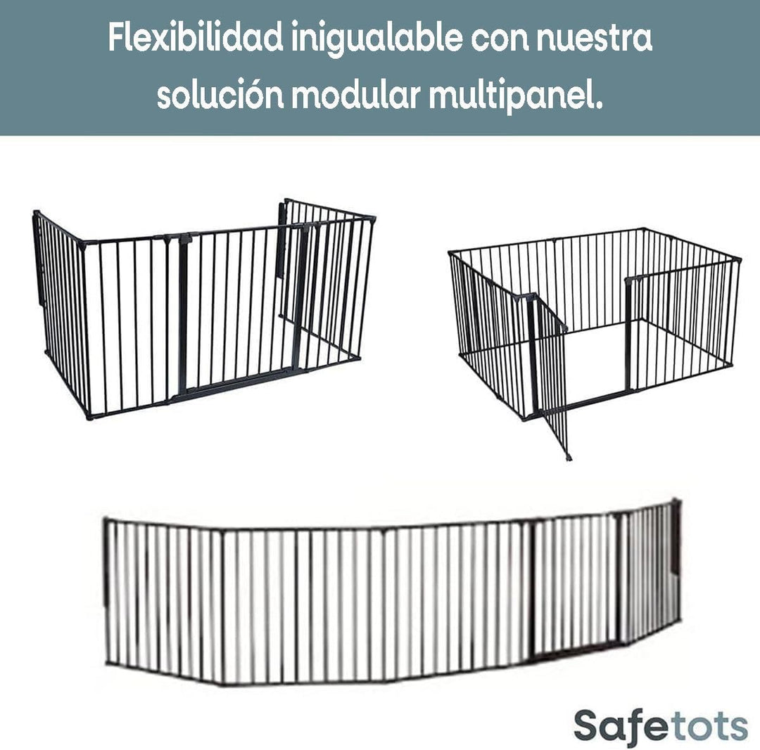 Safetots Zwei-Tür-Treppenschutzgitter Set, Schwarz, 187cm Gesamtlänge, Schraubmontage, 70cm Höhe Sch