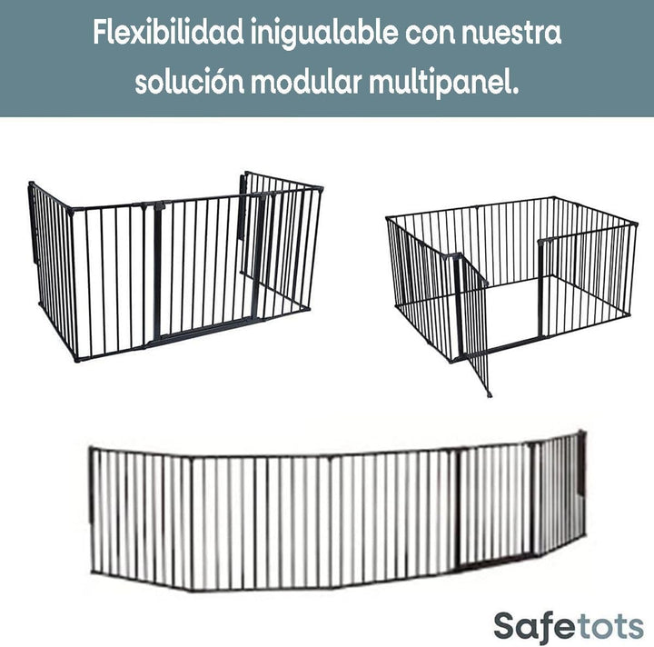 Safetots Zwei-Tür-Treppenschutzgitter Set, Schwarz, 187cm Gesamtlänge, Schraubmontage, 70cm Höhe Sch