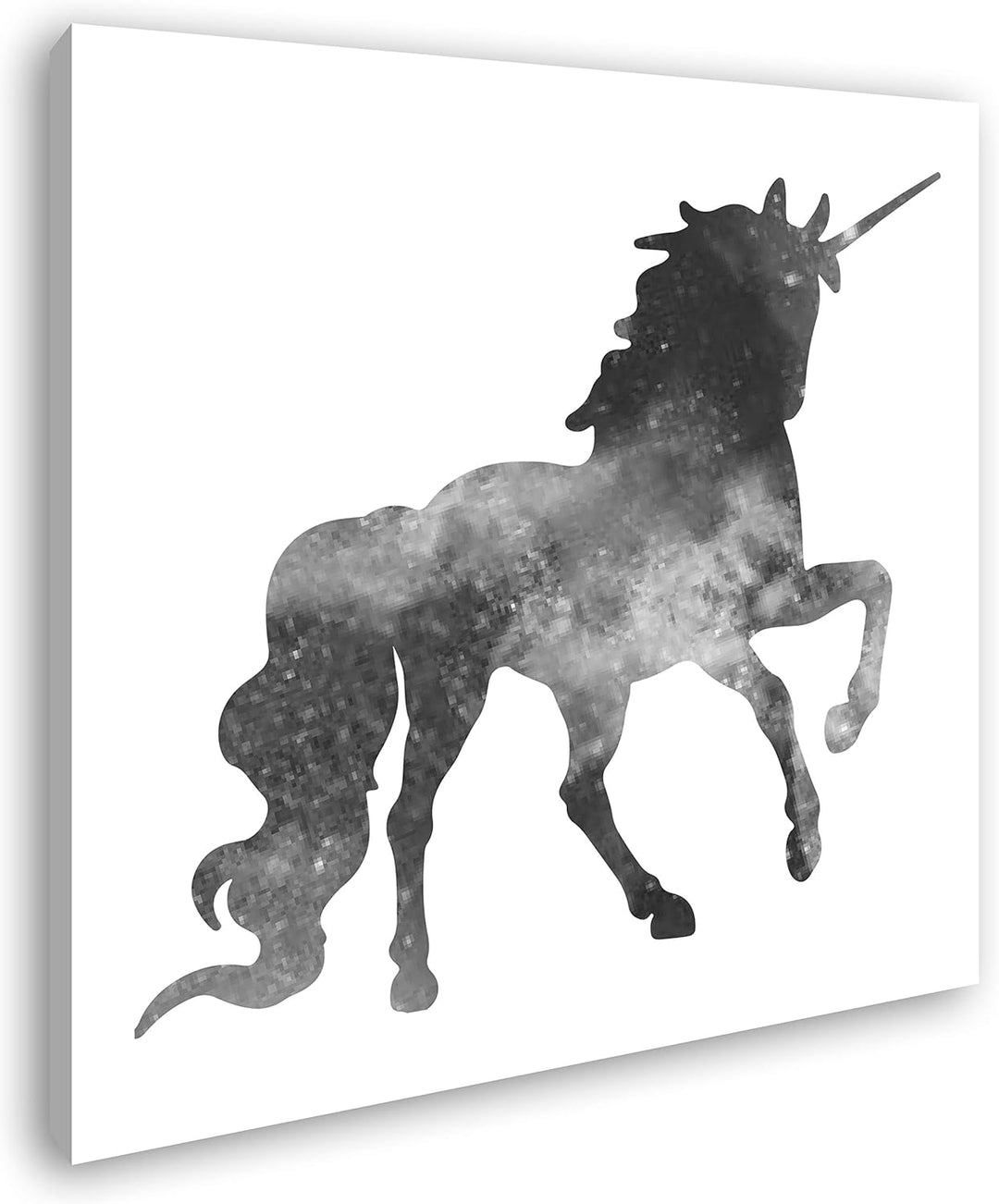 deyoli Galaxie-Einhorn Format: 60x60 Effekt: Schwarz&Weiss als Leinwandbild, Motiv fertig gerahmt au