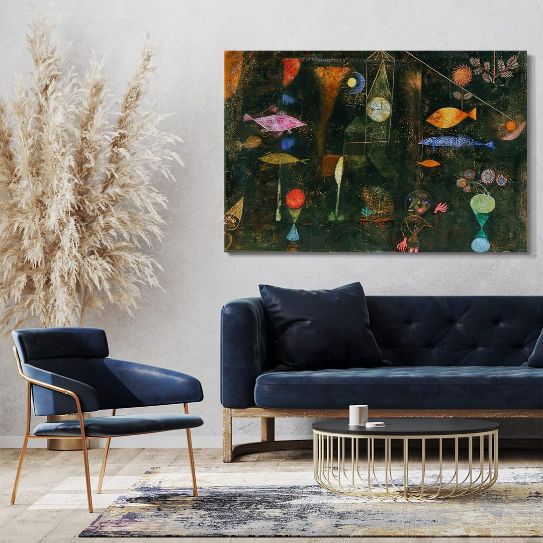 Printed Paintings Leinwand (80x60cm): Paul Klee - Fischzauber 80x60 cm, 80x60 cm