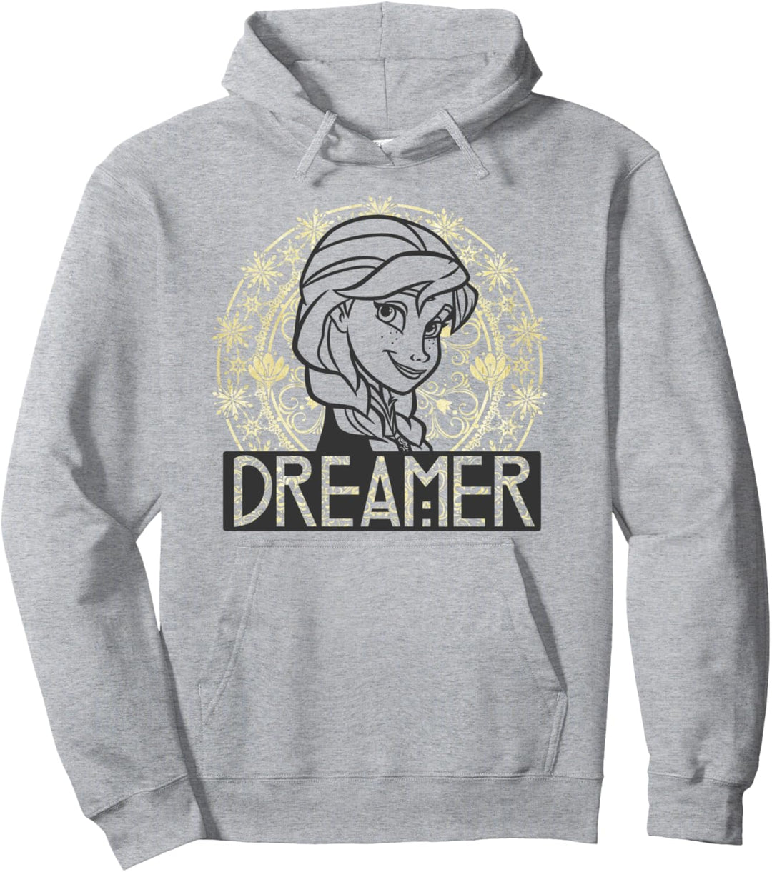 Disney Frozen Anna Dreamer Circle Snowflakes Portrait Pullover Hoodie