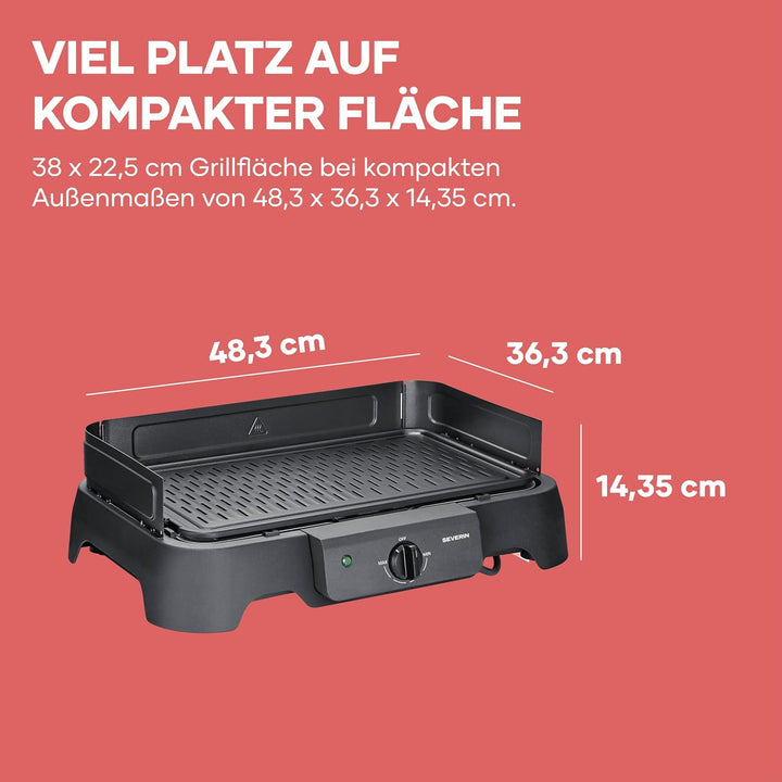 Severin Tischgrill (Innen- & Aussennutzung), Balkon & Küche, Temperaturen 40-220°C, schnelles Aufhei