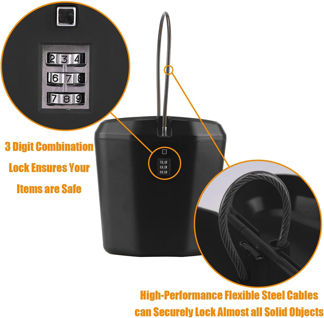 Portable Mini Cipher Box Indoor/Outdoor Lock Box - Sichern Sie Ihre Sachen während der Reisen (schwa
