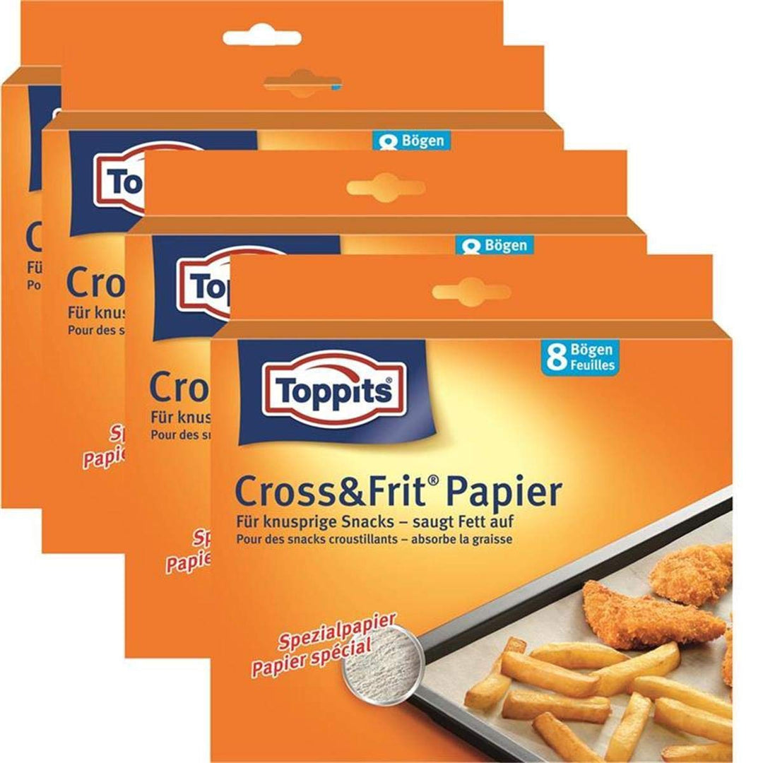 Toppits® Cross & Frit Papier Back-Spezialpapier Snackpapier 8 Bögen (4er Pack)