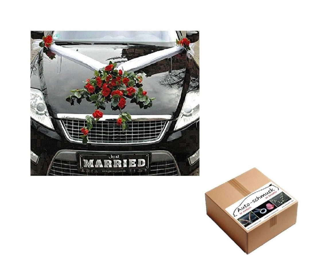 Autoschmuck Spitze STRAUss Auto Schmuck Braut Paar Rose Deko Dekoration Hochzeit Car Auto Wedding De