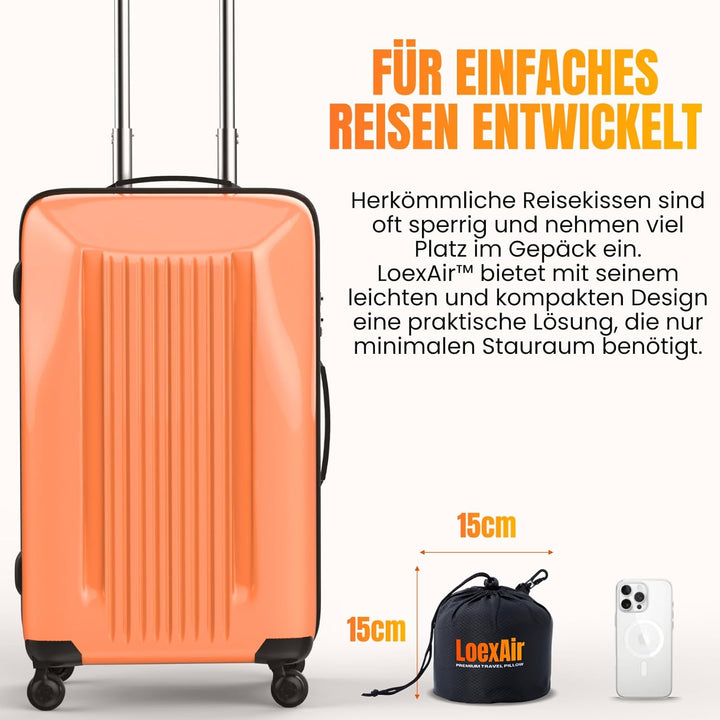 Nackenkissen Flugzeug, Reisekissen für Flugzeug, Auto - 100% Baumwolle & Memory-Schaum Nackenhörnche