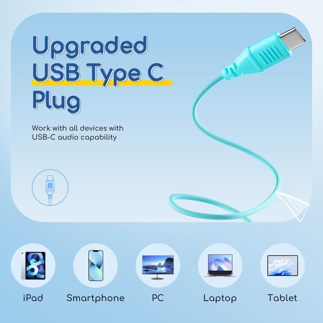 EarFun Kinder Kopfhörer, Kopfhörer Kinder USB C, 85/94dB Lautstärkenbegrenzer, HiFi Klang, faltbar,