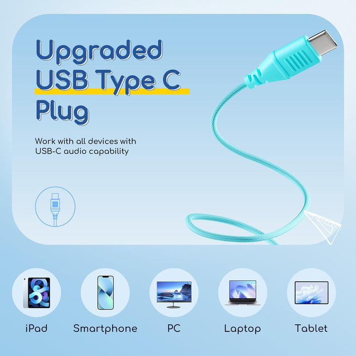 EarFun Kinder Kopfhörer, Kopfhörer Kinder USB C, 85/94dB Lautstärkenbegrenzer, HiFi Klang, faltbar,