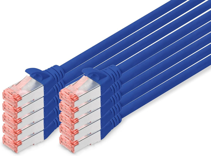 DIGITUS LAN Kabel Cat 6 - 2m - 10 Stück - RJ45 Netzwerkkabel - S/FTP Geschirmt - Kompatibel zu Cat 6