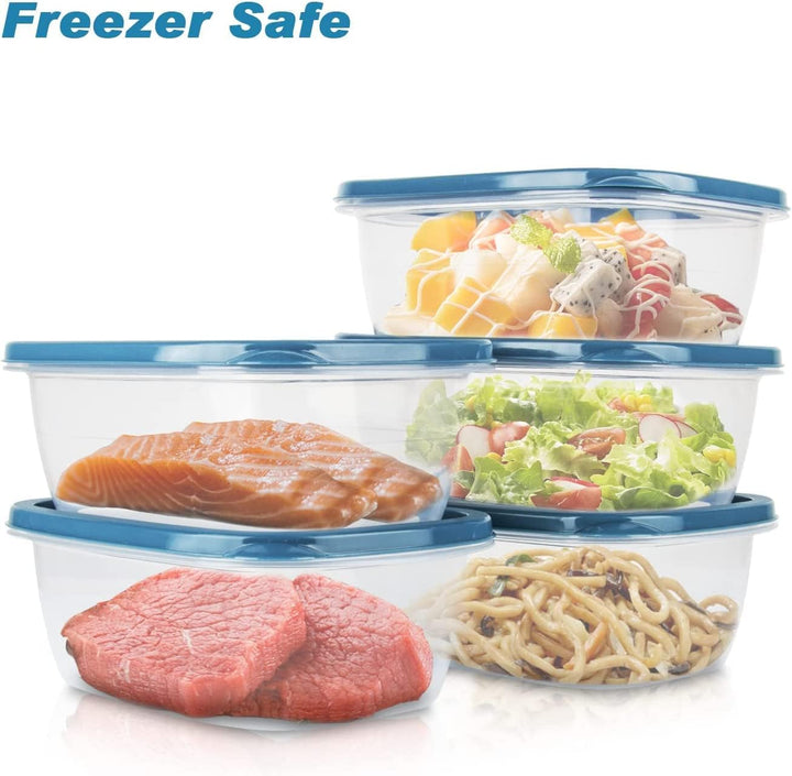 EFISH 20PCS Rechteck Kunststoff Portion Box Sets mit Deckel，Food Aufbewahrungsbox, Behälter Sets, Le