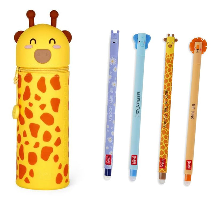 Legami - 2-in-1 Weiche Silikontasche - Kawaii,Tischstifthalter, Reissverschluss, Silikon, Stiftetasc