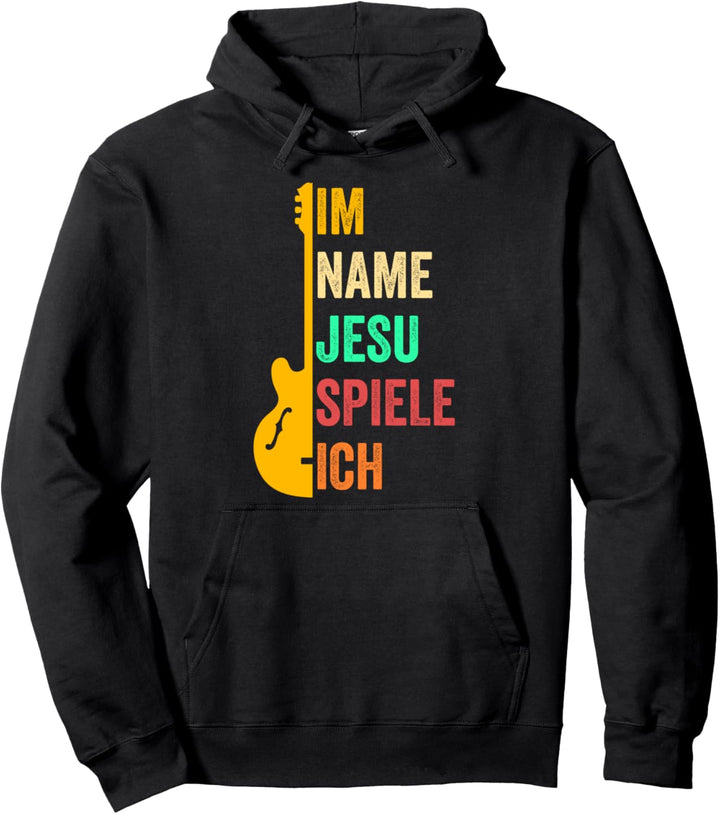 Gitarre Gitarrist Bassist E-Gitarre Konzert Jesus Band Pullover Hoodie