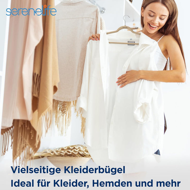 SereneLife Kleiderhaken Samt, Samtbügel 30 Stück, rutschfeste Bügel mit 360° drehbarer Haken für Ihr