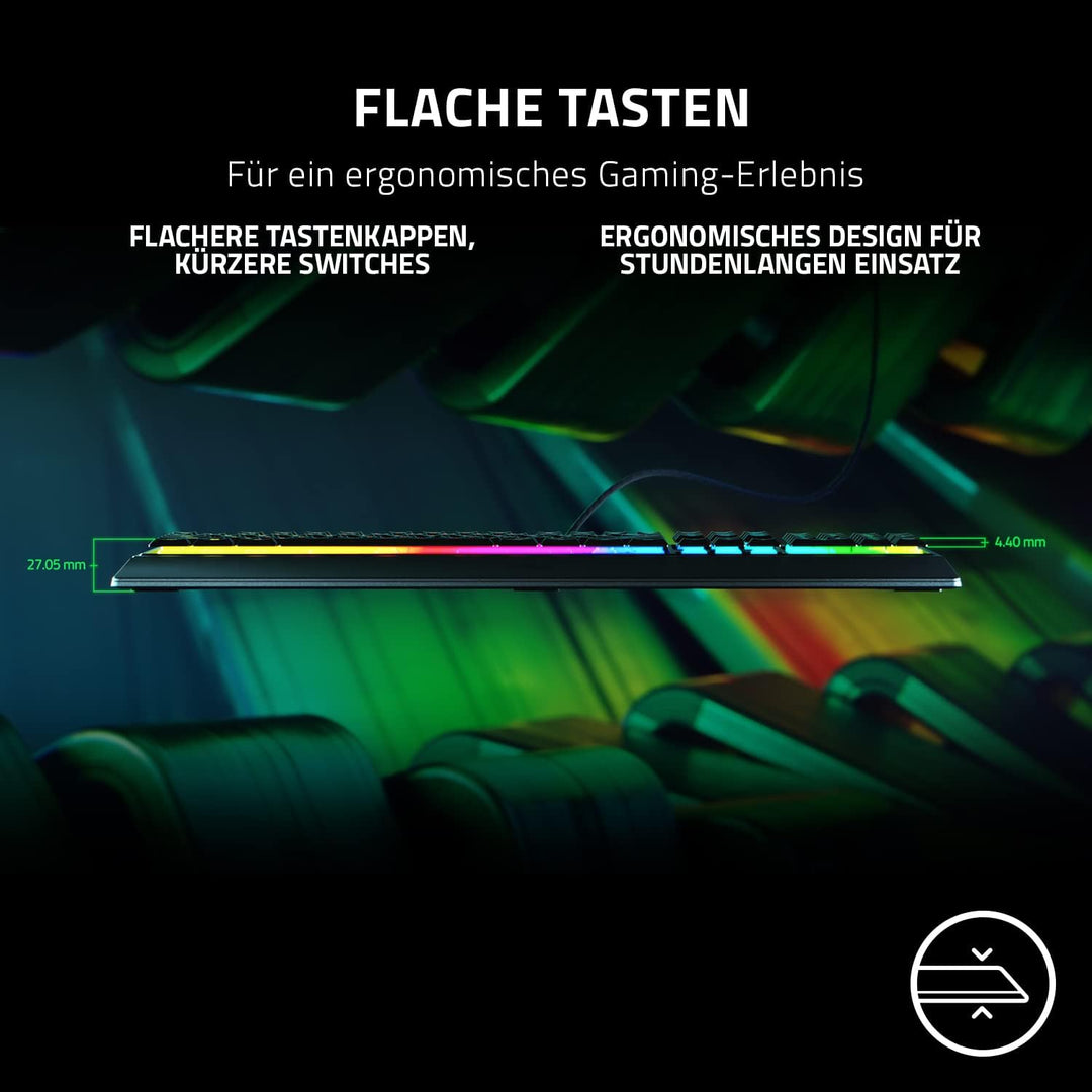 Razer Ornata V3 - Flache Mecha-Membran-Gaming Tastatur (Hybrid Mecha-Membran-Switches, Magnetische S