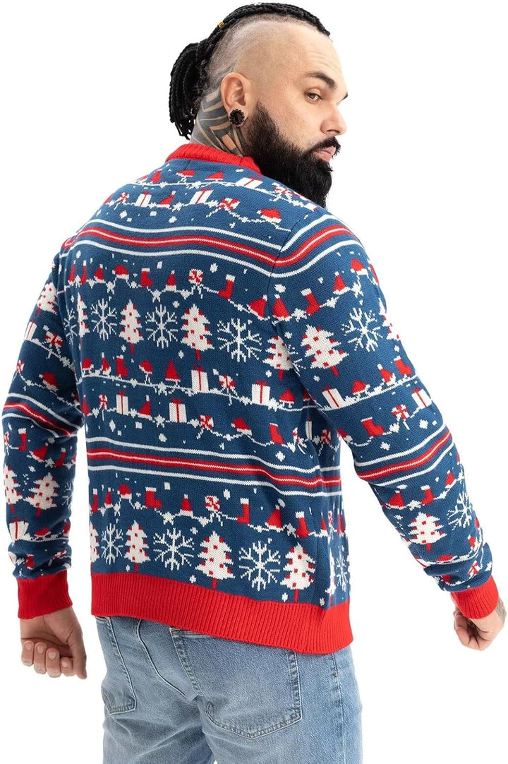 U LOOK UGLY TODAY Hässlicher Weihnachtspullover Herren Unisex Lustig Ugly Christmas Sweater Chunky G