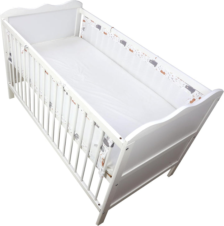TupTam Gitterstäbe Schutz Netz Babybett Nestchen 3D Mesh 2er Pack, Farbe: Wilde Tiere, Grösse: ca. 1
