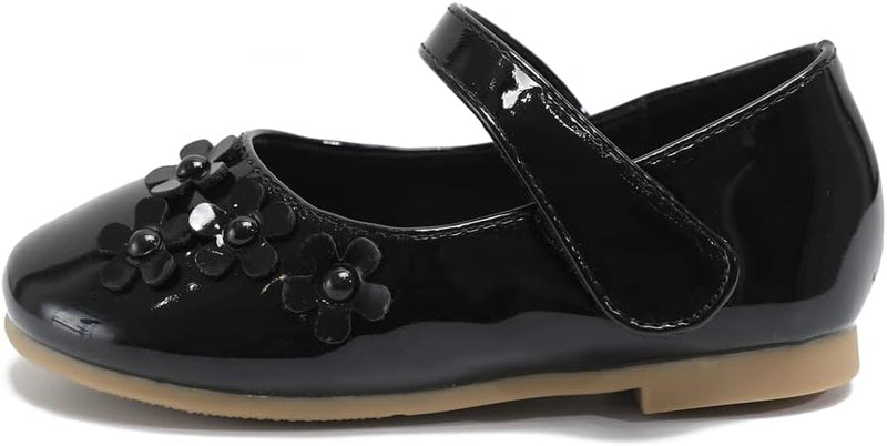 DADAWEN Mädchen Mary Jane Halbschuhe Prinzessin Ballerinas 21 EU Schwarz, 21 EU Schwarz