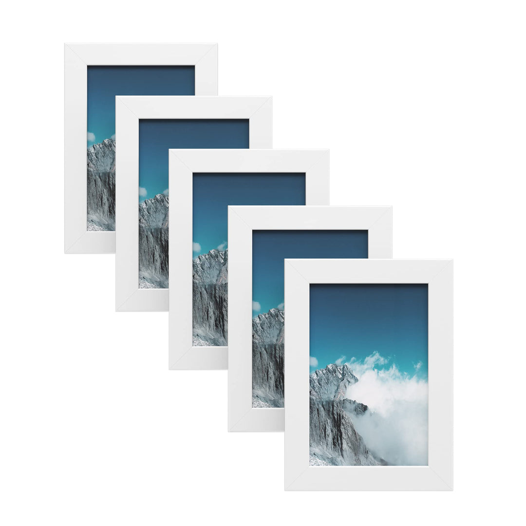 SONGMICS Bilderrahmen Set im 5er-Set, 10 x 15 cm, Fotorahmen mit Glasscheibe, Weihnachten, Rahmen We
