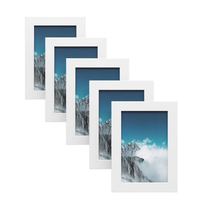 SONGMICS Bilderrahmen Set im 5er-Set, 10 x 15 cm, Fotorahmen mit Glasscheibe, Weihnachten, Rahmen We