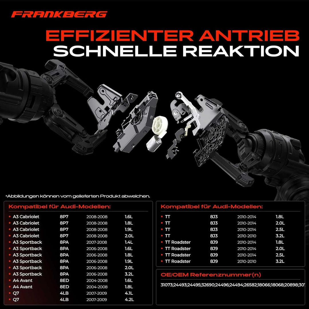Frankberg 1x Heckklappenschloss Heckklappe Kompatibel mit A4 Avant 8ED B7 Kombi 1.6L-4.2L 2004-2008
