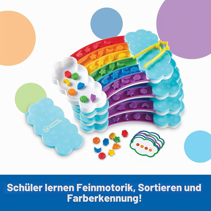Learning Resources Regenbogen-Sortierset, Schulausgabe (4er-Set), Feinmotorisches Geschick, Sortiere