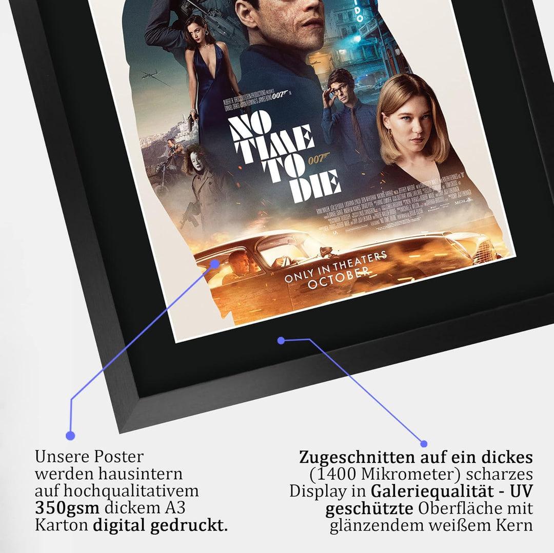 HWC Trading FR A3 James Bond No Time to Die Daniel Craig Geschenke Gedruckt Poster Unterzeichnet Aut