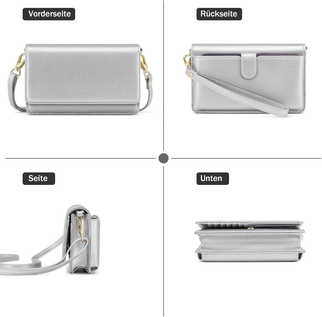 nuoku Handytasche Zum Umhängen Damen, Handytasche mit Geldbörse Zum Umhängen, Umhängetasche Damen, C