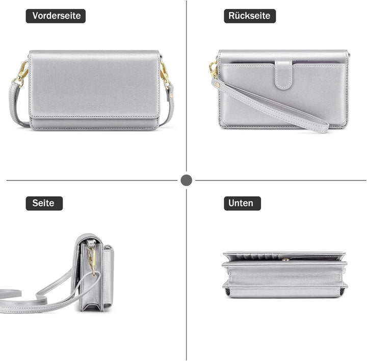 nuoku Handytasche Zum Umhängen Damen, Handytasche mit Geldbörse Zum Umhängen, Umhängetasche Damen, C