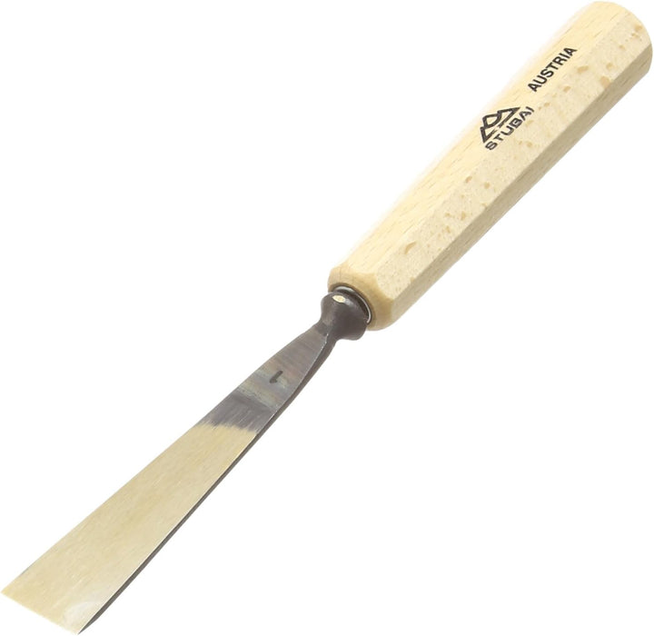 STUBAI Stemmeisen Stechbeitel Serie 52 - Form 71 | einseitig geschliffen 20 mm, mit Holzgriff, für g