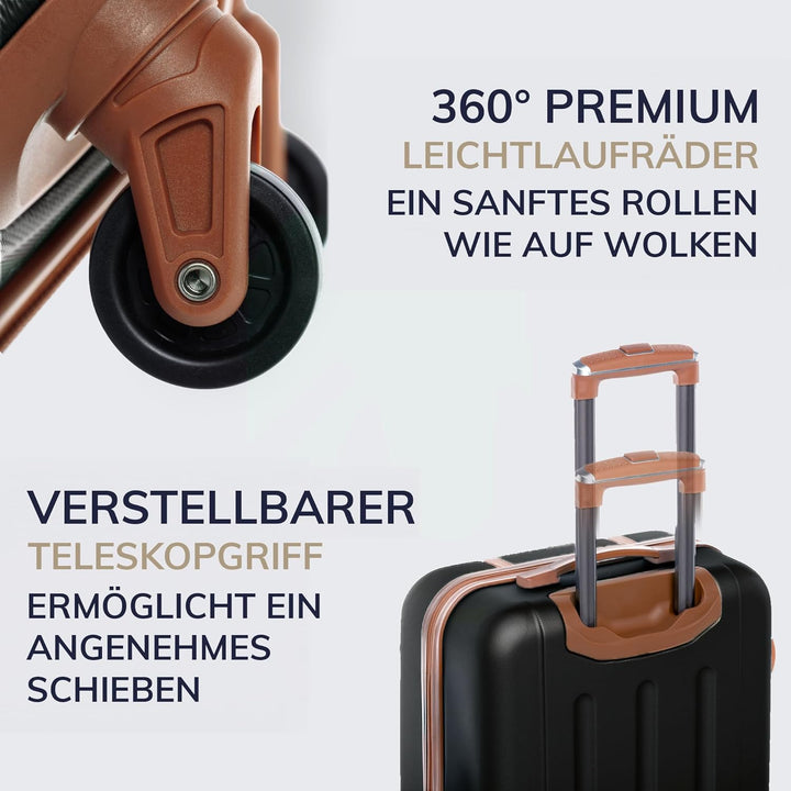 FERGÉ Kofferset 3 teilig Hartschale Milano Reisekoffer Trolley-Set (Handgepäck, L, XL) 3er Set Harts