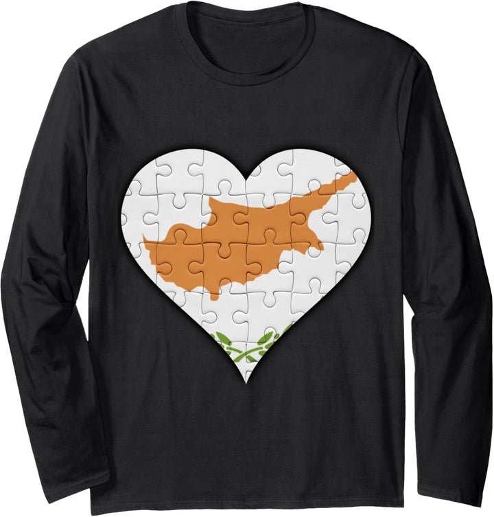 Zypern zypriotische Flagge Herz Langarmshirt