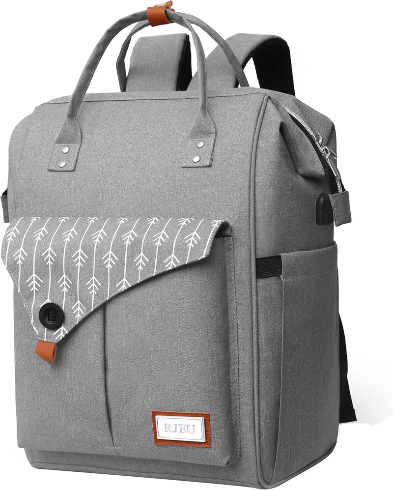 Rucksack Damen, Laptop Rucksack für 15.6 Zoll Laptop Schulrucksack mit USB Ladeanschluss für Arbeit