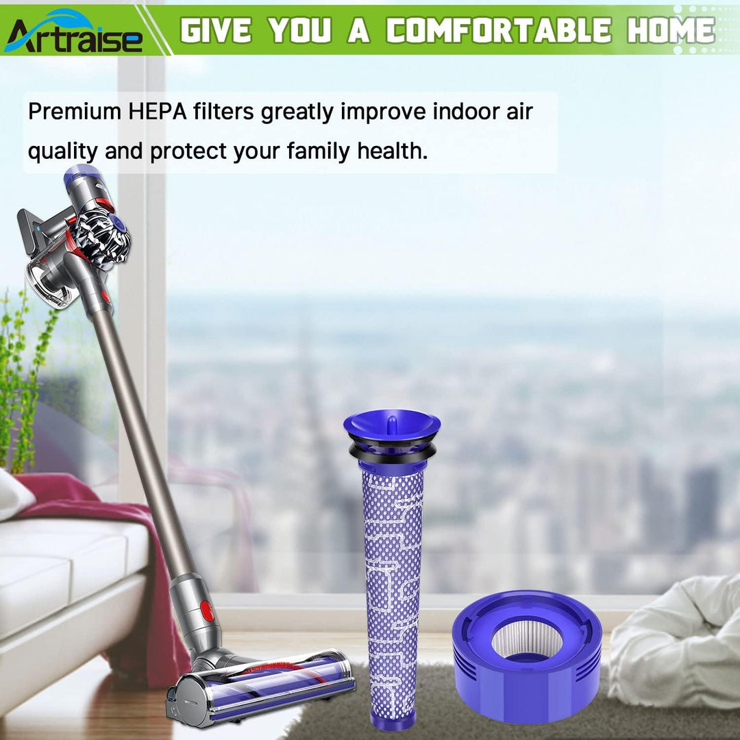 Artraise V8 Filter für Dyson 3 HEPA-Nachmotorfilter-Kit & 3 Vorfilter V8 V7 Ersatzfilter Set für Dys