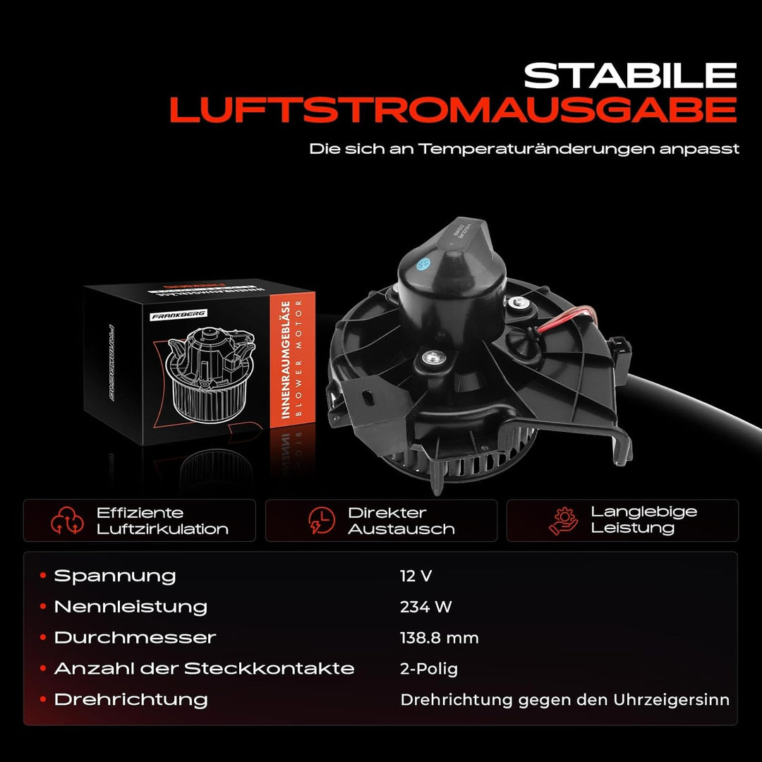 Frankberg Heizungsgebläse Gebläsemotor Kompatibel mit Corsa C F08 F68 1.0L-1.8L 2000-2006 Corsa C Ka