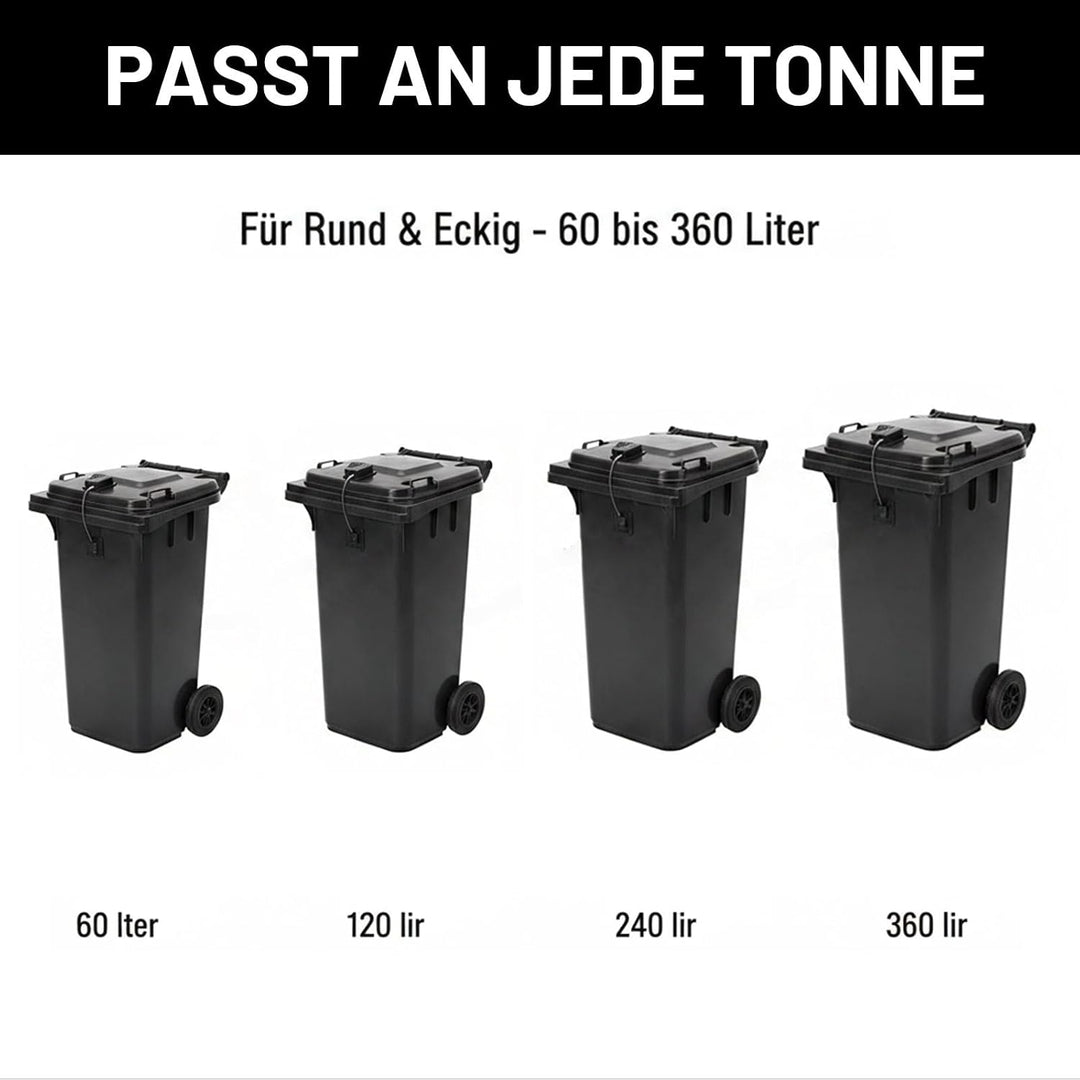 2 Stück Mülltonnenschloss Mülltonne Schloss - Sicherheitscode-Schloss für Mülltonnen 60-360L, ohne B