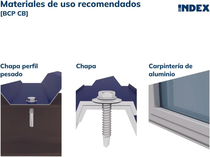 Index Fixing Systems BCP B – Pack von 500 Schrauben autotaladrantes aus verzinktem Phillips Kopf Paz