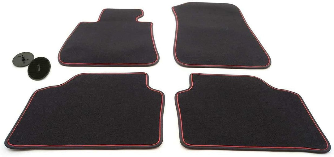 kh Teile Fussmatten 3er E90 E91 M3 Premium Velours Automatten 4-teilig Autoteppiche Schwarz, Zierban