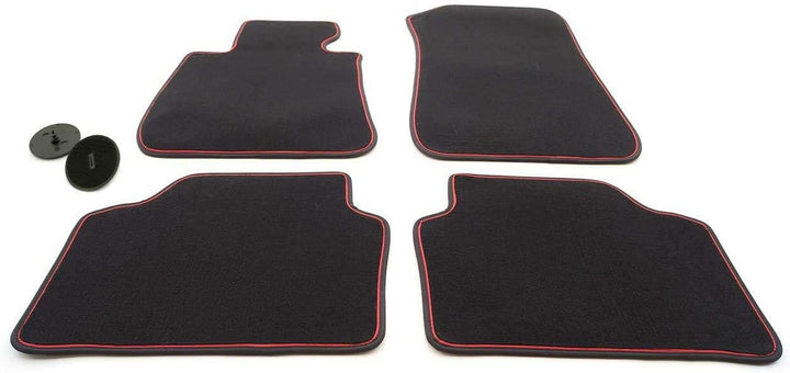 kh Teile Fussmatten 3er E90 E91 M3 Premium Velours Automatten 4-teilig Autoteppiche Schwarz, Zierban