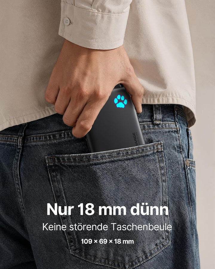 INIU 45W Power Bank, Mini-Grösse 10000mAh PowerBank mit Integriertem USB-C Kabel, Schnellladen Exter