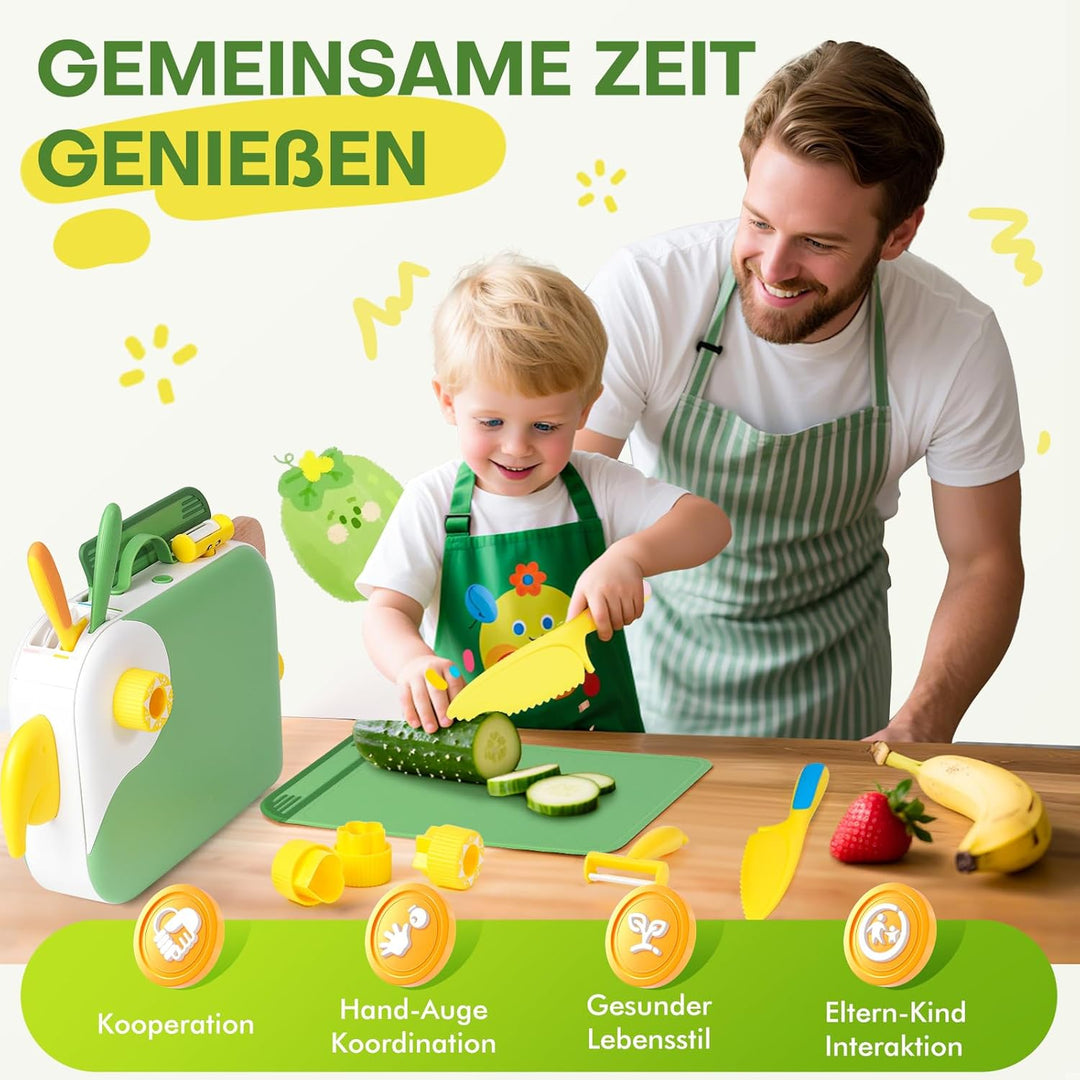 Kindermesser set - Kinder Sicherheit Küchenmesser für Echtes Kochen mit Aufbewahrungsbox, Gemüse Aus