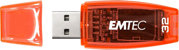 Emtec C410 32GB USB-Stick USB 2.0 Transparent Neon - 2er Pack (Orange Gelb) Pack de 2 (32 Go), Pack