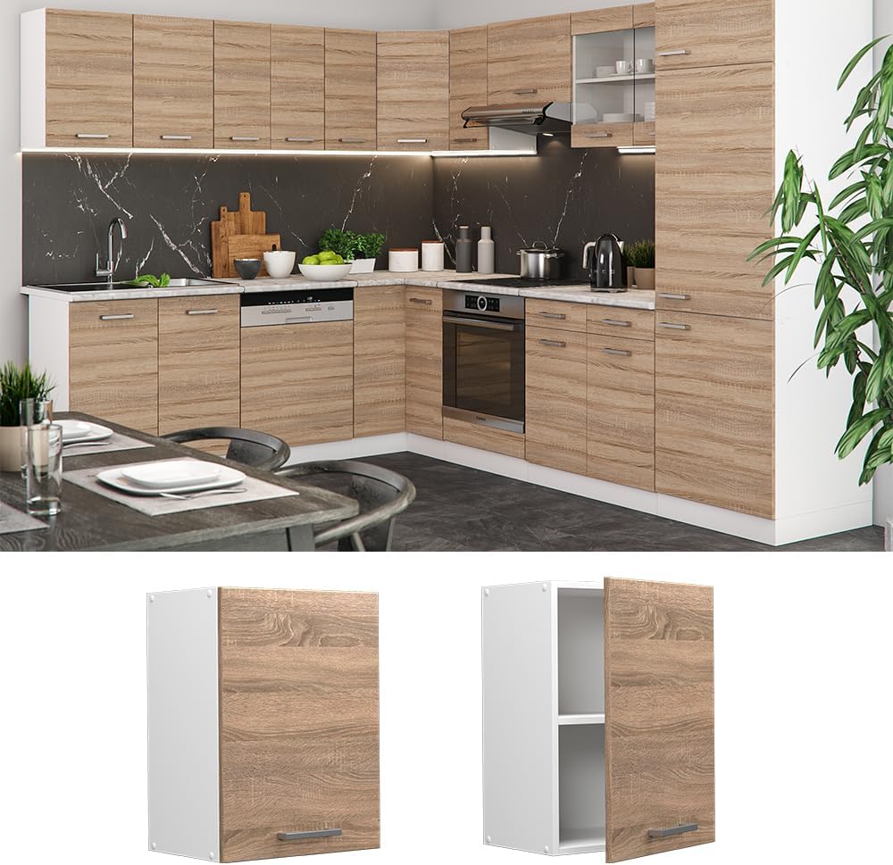 Vicco Hängeschrank R-Line, Sonoma/Weiss, 45 cm Sonoma Hängeschrank 45cm, Sonoma Hängeschrank 45cm