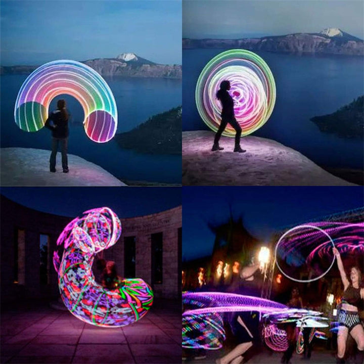 Led Hulas Hoop Reifen für Erwachsene 10 Farben Strobing Multiple Light Ändern Fitness Tanzen Übung G