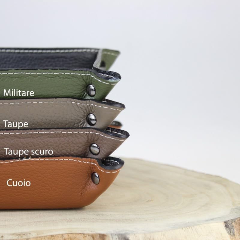 FrasiBags Taschenleerer aus echtem Leder - Quadratisches Ledertablett Organizer, Praktische Aufbewah