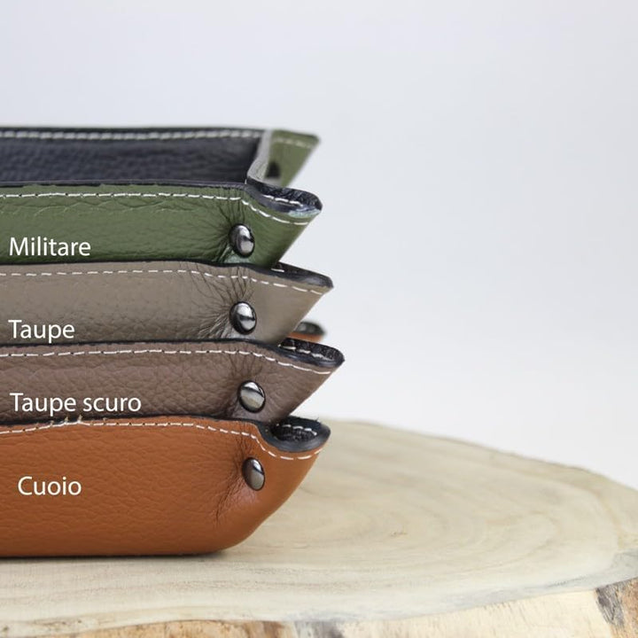 FrasiBags Taschenleerer aus echtem Leder - Quadratisches Ledertablett Organizer, Praktische Aufbewah