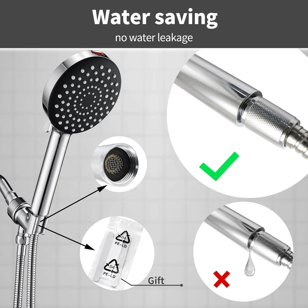 Duschkopf mit Filter 6+1 Strahlarten Duschkopf mit Schlauch Duschbrause Shower Head Wassersparend Ho
